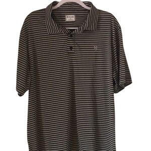 Men’s casual Heybo Short sleeved black & white striped collar shirt